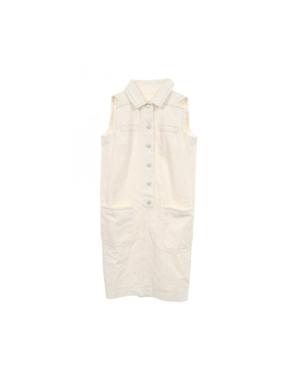 Chanel Dress CC Logo Button Cotton